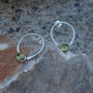 Sterling Silver Peridot Earrings, Peridot Earrings, Peridot Stud Earrings , Gemstone Earrings, Peridot Jewelry, Green Gemstone Jewelry image 1