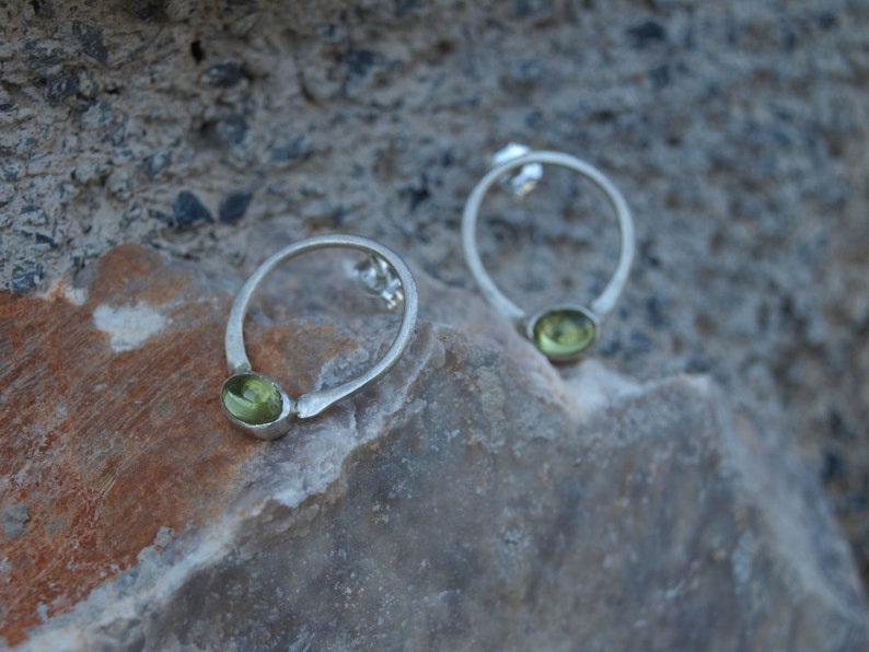 Sterling Silver Peridot Earrings, Peridot Earrings, Peridot Stud Earrings , Gemstone Earrings, Peridot Jewelry, Green Gemstone Jewelry image 1