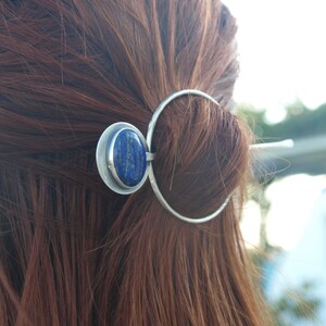 Lapis Lazuli Hair Pin, Lapis Lazuli Jewelry, Lapis Hair Jewelry, Hair Pin, Hair Accessories, Gemstone Hair Accessories, Gift for Her image 4