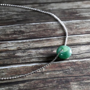 Sterling Silber Aventurin Halskette, Silber Rosenquarz Halskette, handgemachter Schmuck, 925er Silber Damen Schmuck, Geschenk für sie