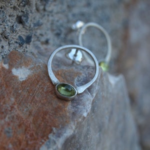 Sterling Silver Peridot Earrings, Peridot Earrings, Peridot Stud Earrings , Gemstone Earrings, Peridot Jewelry, Green Gemstone Jewelry image 2