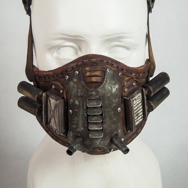 Fallout Maske - LARP Leder Maske - Biker Maske - Post Apocalyptic Mask - Wasteland Maske - Larp Accesory - Mad Max Accesory - Steampunk Maske