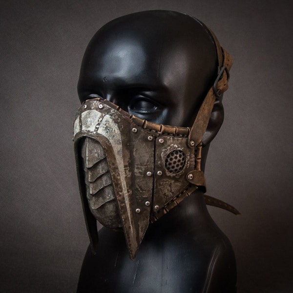 Leather & Steel Mask - Warlord Mask - Metal Dystopian Mask - Dieselpunk Mask - Post-apocalyptic Mask - Wasteland Mask - Chieftain Mask