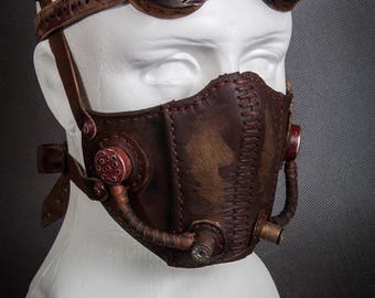 Handmade Leather Post-Apocalyptic Mask – Steampunk Biker Fallout Mask