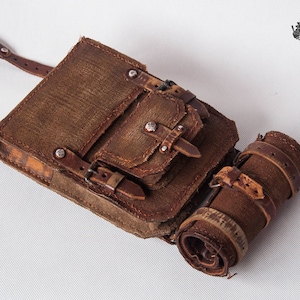 Sac en cuir avec rouleau à outils - sac Mad Max - sac post-apocalyptique - sac en toile cousu main - GN - sac militaire Wasteland - sac Fallout