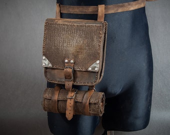 Wastelander Hip Bag with Tool Roll – Post Apocalyptic Mechanic Kit
