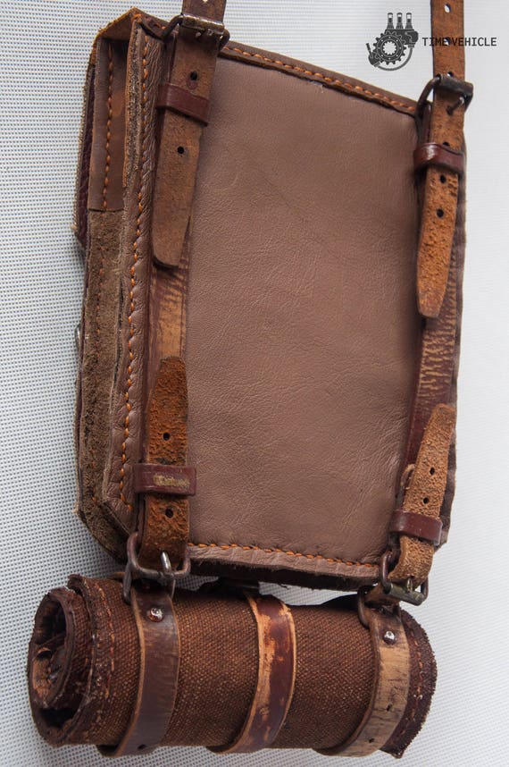 Leather Bag With Tool Roll - Mad Max Bag - Post Apocalyptic Bag