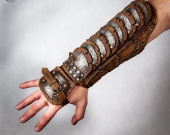 Bracer - Vambrace - Steel Scale Bracer - Forearm Armor - Postapocalyptic Bracer - Fallout Bracer