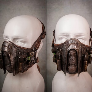 Post-apocalyptic Gas Mask - Steel Gas Mask - Dystopian Gas Mask - Leather Mask