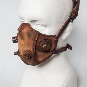 Leather Steampunk Mask - Post Apocalyptic Mask - Fallout Mask - Biker Mask - Leather Face Mask - Motorcycle Mask - Cyberpunk Mask - LARP