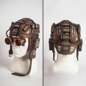 Headphone Helmet - Cap with Goggles - Aviator Cap - Pilot Trooper Cap - Wastelander Cap - Sci-fi Headgear