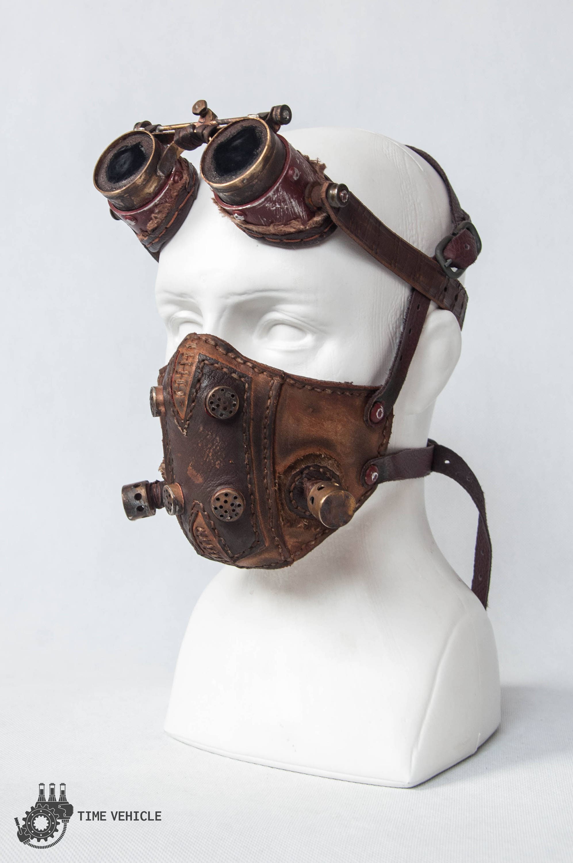 Masque moto en cuir (sans filtre) - Sankakel