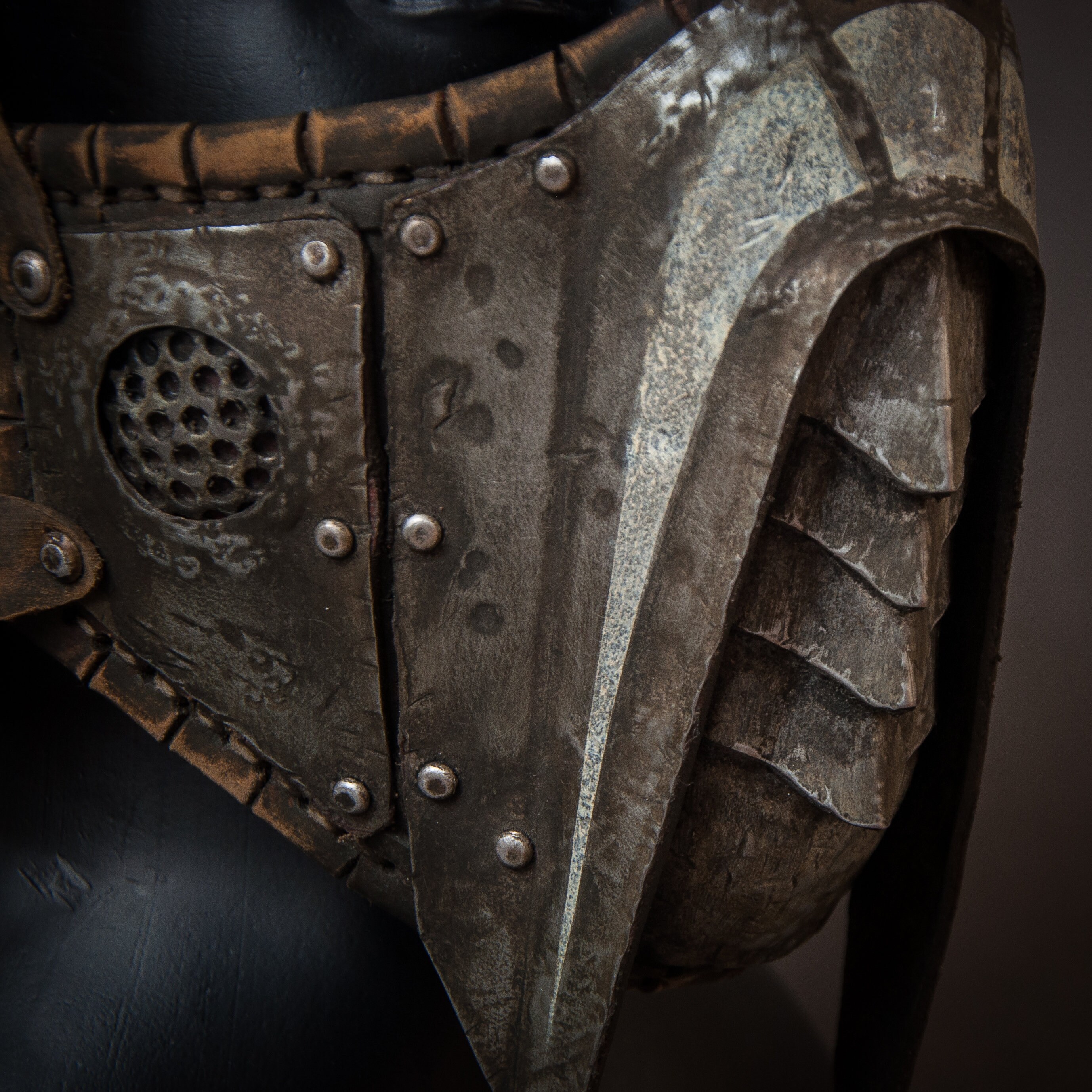Chieftain Mask Leather & Steel Mask - Warlord Mask - Metal Dystopian Mask - Dieselpunk ...