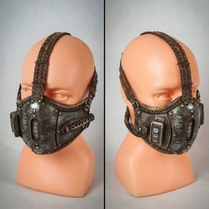 Steel Sci-Fi Mask - Post-apocalyptic Mask - Leather Mask - Handcrafted Mask - Bane - Wastelander Mask - Gas Mask
