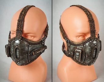 Steel Sci-Fi Mask - Post-apocalyptic Mask - Leather Mask - Handcrafted Mask - Bane - Wastelander Mask - Gas Mask