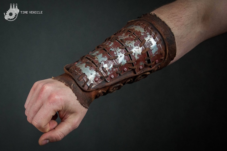 Metal Scraps Bracer Postapocalyptic Forearm Guard Etsy