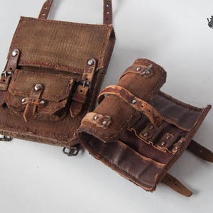 Leather Bag With Tool Roll Mad Max Bag Post Apocalyptic Bag Handsewn ...