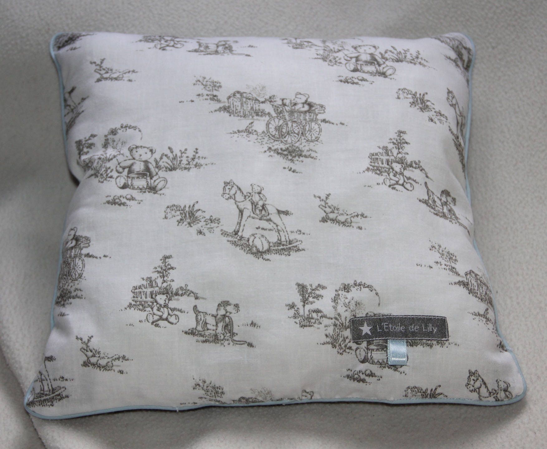 Coussin Collection Oursons sur Toile de Jouy