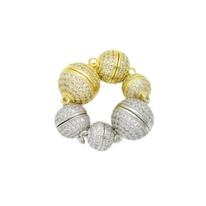 Originele Ontwerp 8/10/12 MM Magneet Sluiting Sieraden Accessoires Koper Ingelegd Zirkoon Ronde Sluiting Kralen Voor DIY Ketting Armband Sieraden Maken afbeelding 2