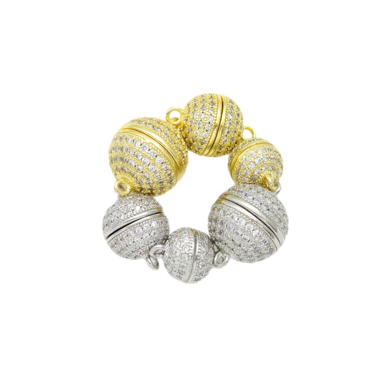 Originele Ontwerp 8/10/12 MM Magneet Sluiting Sieraden Accessoires Koper Ingelegd Zirkoon Ronde Sluiting Kralen Voor DIY Ketting Armband Sieraden Maken afbeelding 2