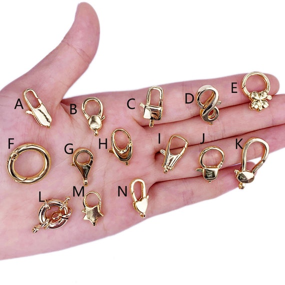 Shiny Gold Plated Heart Lobster Stainless Steel Clasp Jewelry ,Smooth Charms Lobster Clasp, Gold Color Lobster Clasp DIY Necklace Bracelet