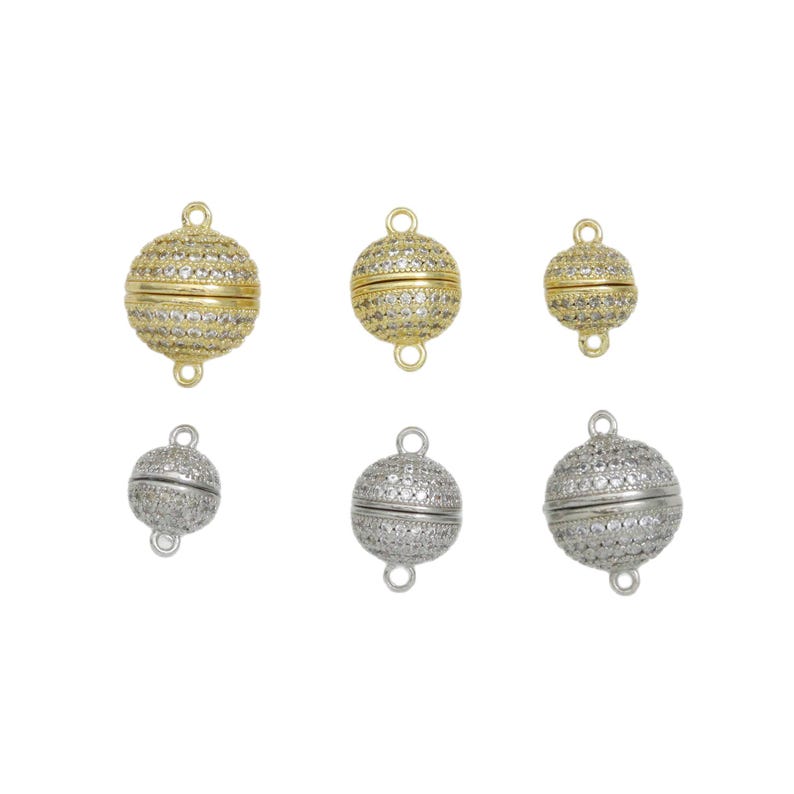 Originele Ontwerp 8/10/12 MM Magneet Sluiting Sieraden Accessoires Koper Ingelegd Zirkoon Ronde Sluiting Kralen Voor DIY Ketting Armband Sieraden Maken afbeelding 3
