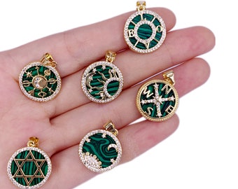 Exquisite Star Of Daivd Love Pendant Natural Stone Jewelry Accessory Brass Micro Inlaid Zircon Charm Necklace Pendant For DIY Jewelry Making