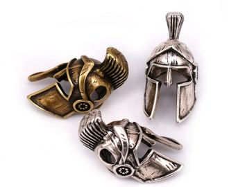 2stk Spartan Helm Perle Schmuck antike Farbe für Paracord Armband Keychain Zubehör für DIY Lanyard, der 12 x 25 mm