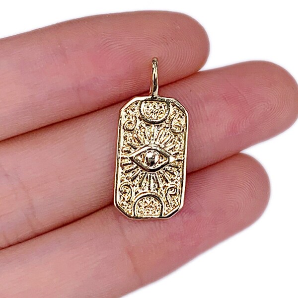 Good quality 2021 summer trendy hamsa pendant 18K gold plated turkish evils eye charms for DIY jewelry making