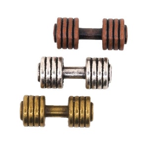 2Pcs Classic Punk Dumbbell Men Gym Dumbbell Piercings Spacer Beads Jewelry Accessories Connector For DIY Men/Women Bracelet Jewelry Making