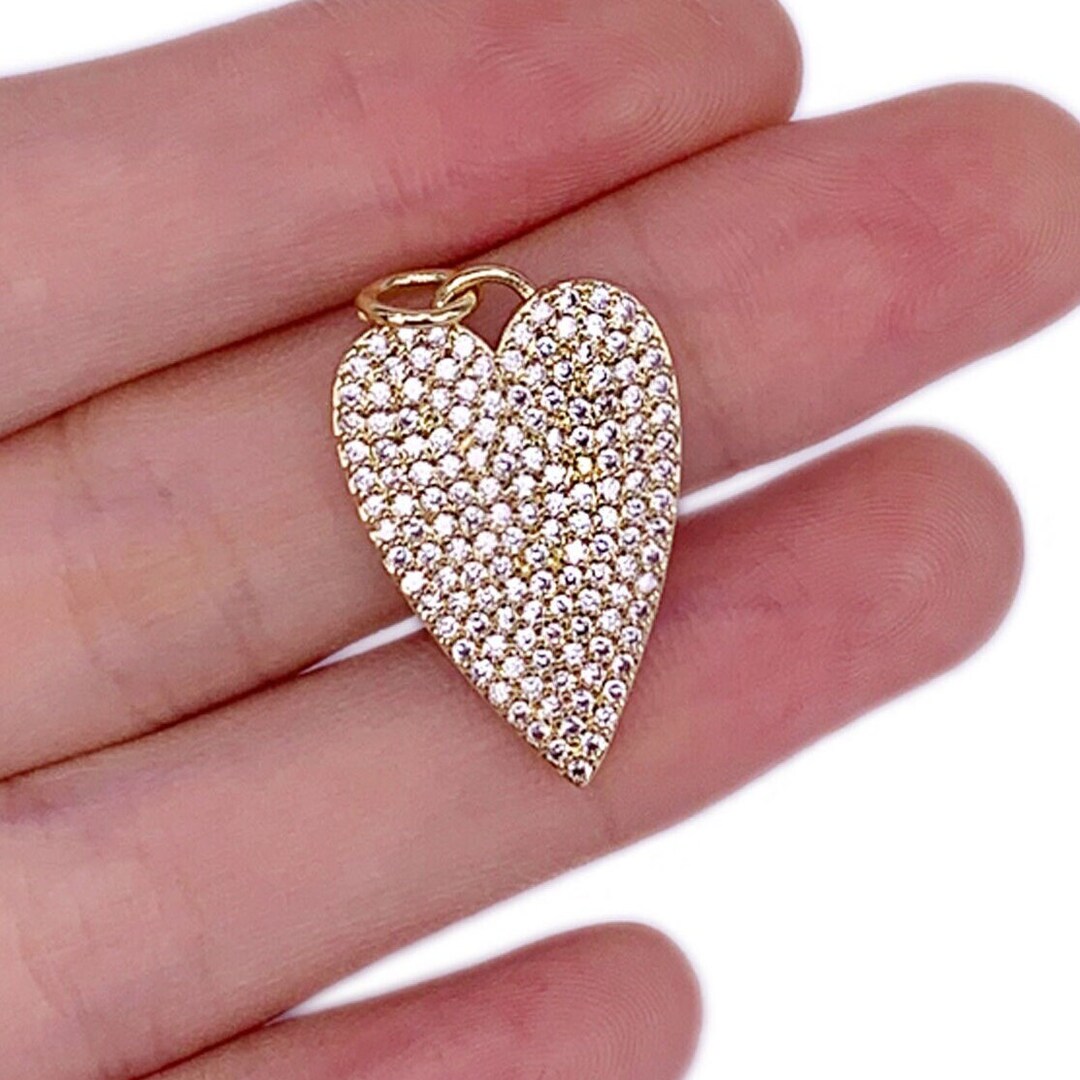 Hot Selling Copper Micro Pave Cubic Zircon Heart Pendants Accessories