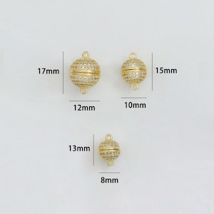 Originele Ontwerp 8/10/12 MM Magneet Sluiting Sieraden Accessoires Koper Ingelegd Zirkoon Ronde Sluiting Kralen Voor DIY Ketting Armband Sieraden Maken afbeelding 4