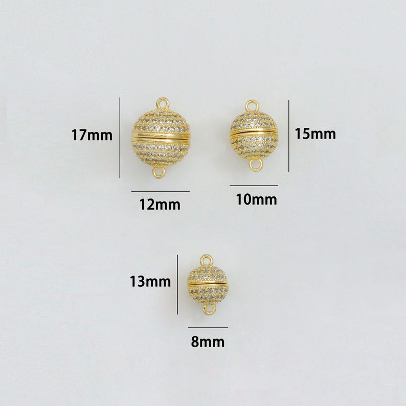 Originele Ontwerp 8/10/12 MM Magneet Sluiting Sieraden Accessoires Koper Ingelegd Zirkoon Ronde Sluiting Kralen Voor DIY Ketting Armband Sieraden Maken afbeelding 4