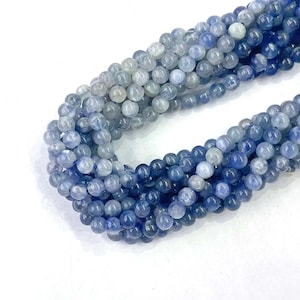 4MM Natural Kyanite Round Beads High Grade Loose Blue-White Gradient Cyanite Stone Charm Beads Accessories For DIY Bracelet Necklace Jewelry