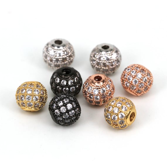 Micro Pave' Beads & Spacers - Alter Ego Beading Supplies