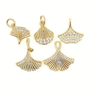 2 pièces collier en coquillages de mer plaqué or pendentif bijoux en laiton incrusté de zircons colorés femmes pendentif à breloques accessoires pour la fabrication de bijoux à bricoler soi-même