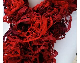 Original red ruffled scarf
