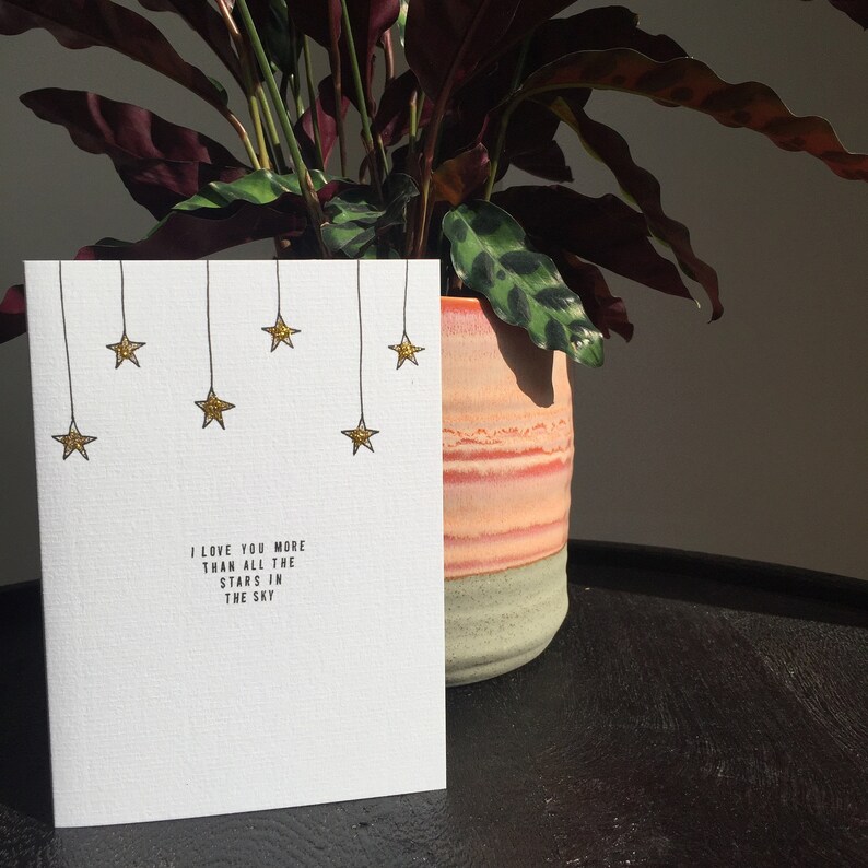 Star Themed Glitter Greetings Card Star Card Card for Etsy