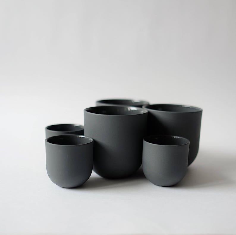Dark grey porcelain espresso cup Coffee cup Ceramic cup Etsy