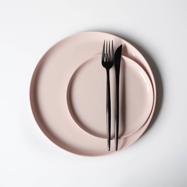 Pink porcelain dinner plate Large plate Ceramic plate 26cm Etsy