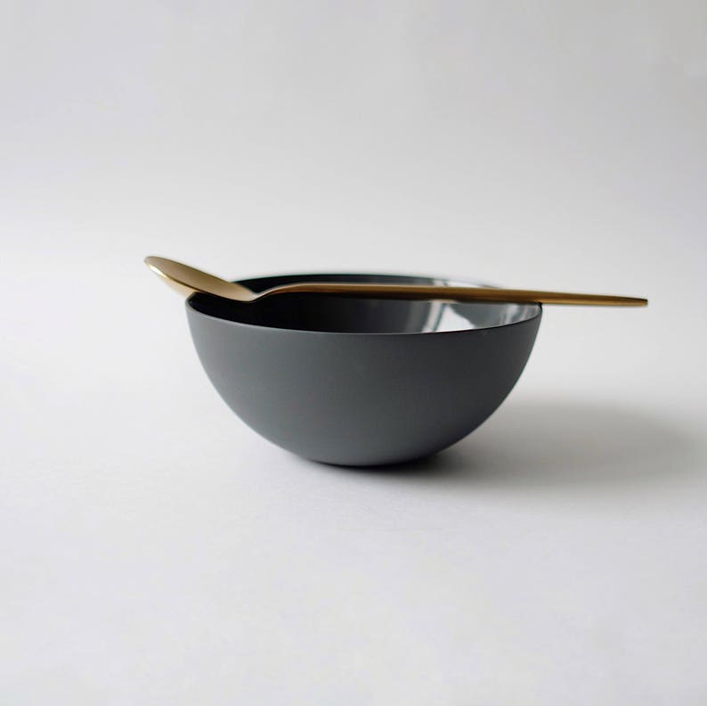 Dark Grey Porcelain Breakfast Bowl Soup Bowl Cereal Bowl Etsy