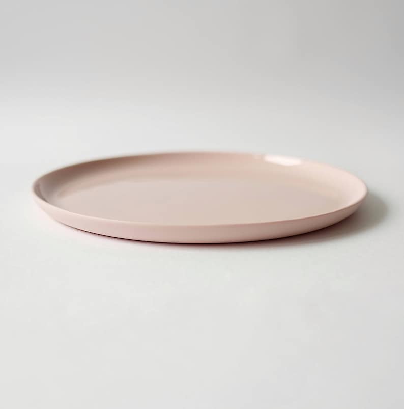 Pink Porcelain Dinner Plate Large Plate Ceramic Plate 26cm Etsy UK