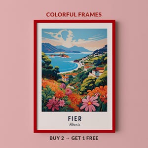 Fier Travel Poster Albania Print Wall Art City Print Cityscape Artwork Travel Wall Decor Digital Download Travel Gift