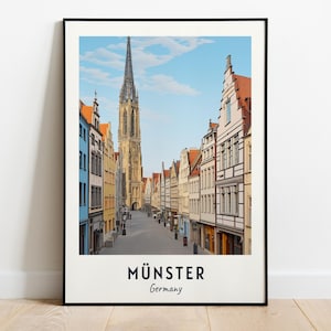Münster Travel Print Wall Art, Münster - Germany City Print, Münster Travel Gift, Münster City Poster, Digital Download, Travel Gift