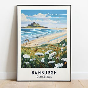 Bamburgh, United Kingdom Travel Print Wall Art, Bamburgh - United Kingdom City Print, Bamburgh, United Kingdom Travel Gift, Bamburgh