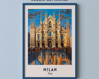 Mailand Reise Poster Italien Druck Wand Kunst City Print Stadtbild Kunstwerk Reise Wand Dekor Digitaler Download Reise Geschenk