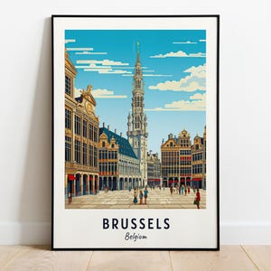 Brussels Travel Print Wall Art, Brussels - Belgium City Print, Brussels Travel Gift, Brussels City Poster, Digital Download, Travel Gift