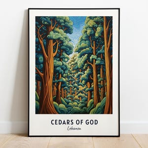 Zedernwald Reise Poster, Wandkunst, Zedern Gottes - Libanon Stadt Druck, Zedernwald Reise Geschenk, Zedernwald Poster, Digital Download