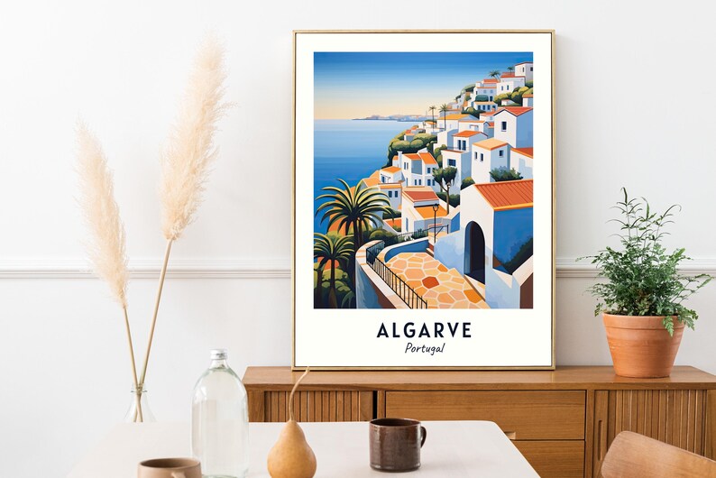 Algarve Travel Poster Algarve Portugal Wall Art Portugal Print Cityscape Artwork Travel Wall Decor Digital Download Travel Gift image 6