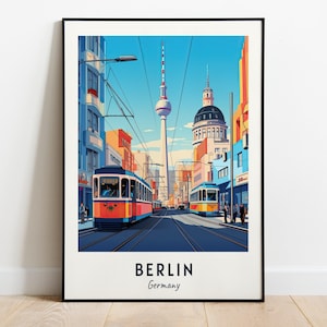 Berlin Travel Poster Alexanderplatz Wall Art Germany Print Cityscape Artwork Travel Wall Decor Digital Download Travel Gift
